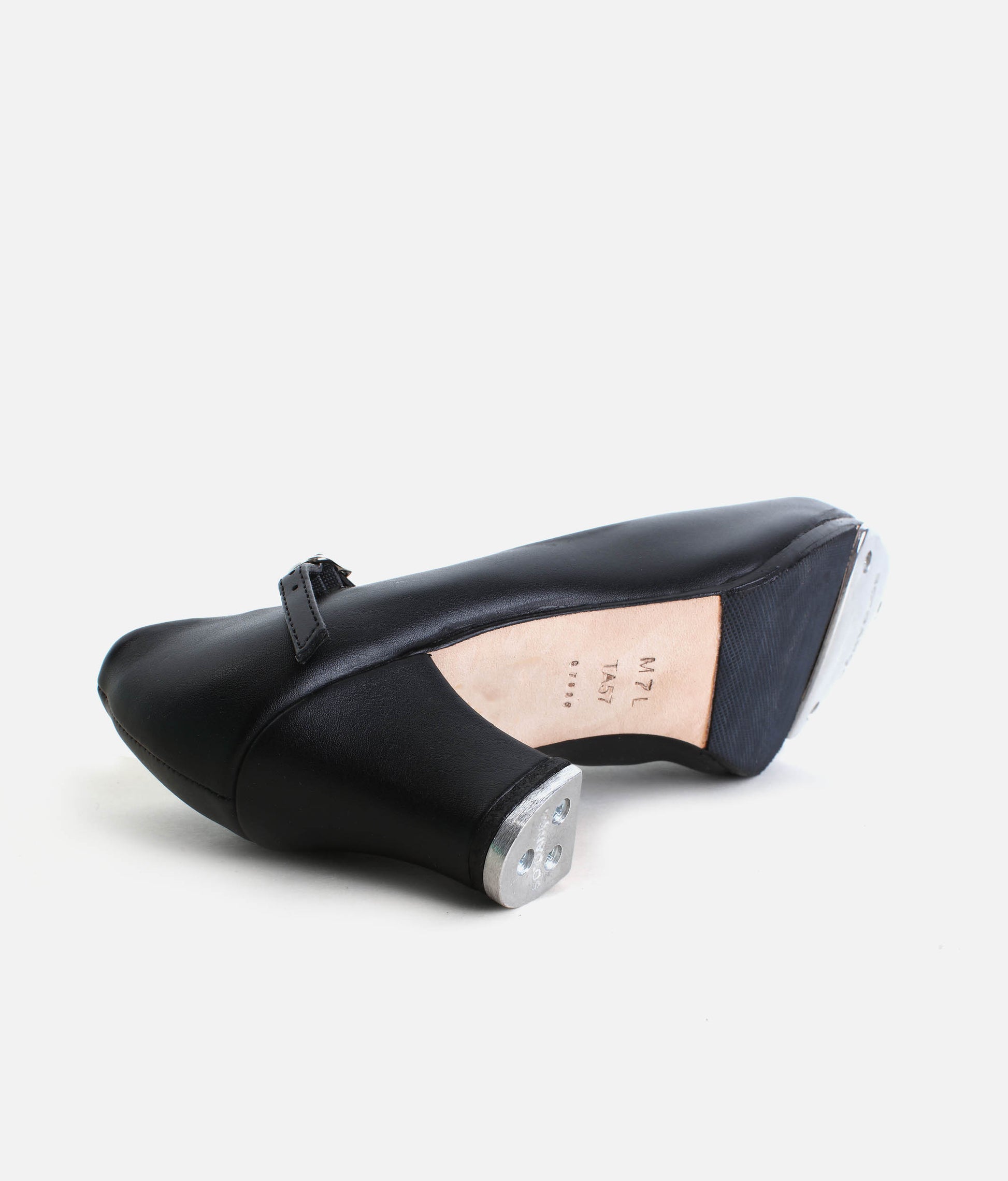 TA57 - High Heel Tap Shoes, 2” Vegan Leather Tap Shoes with Buckle Strap