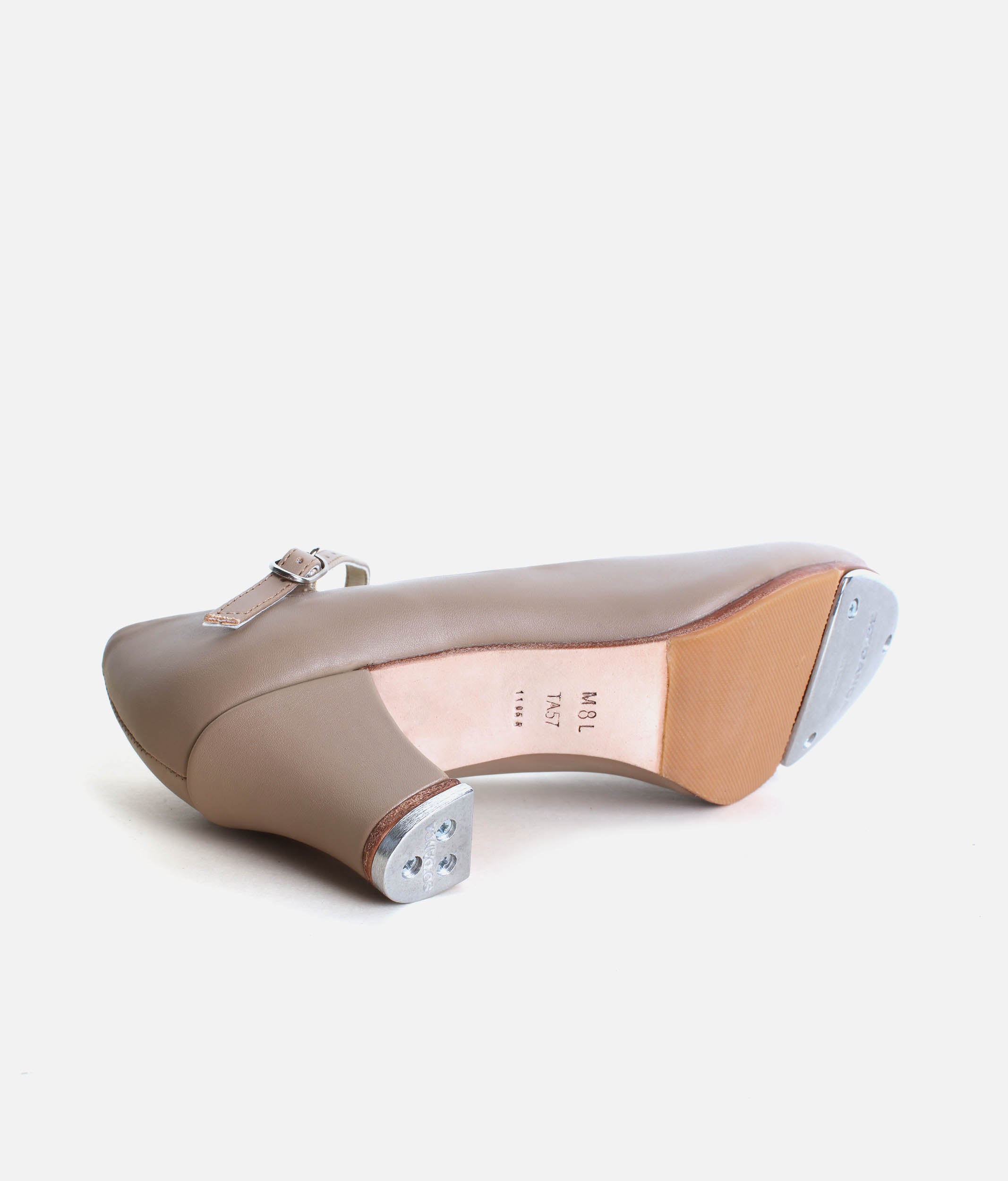 TA57 - High Heel Tap Shoes, 2” Vegan Leather Tap Shoes with Buckle Strap