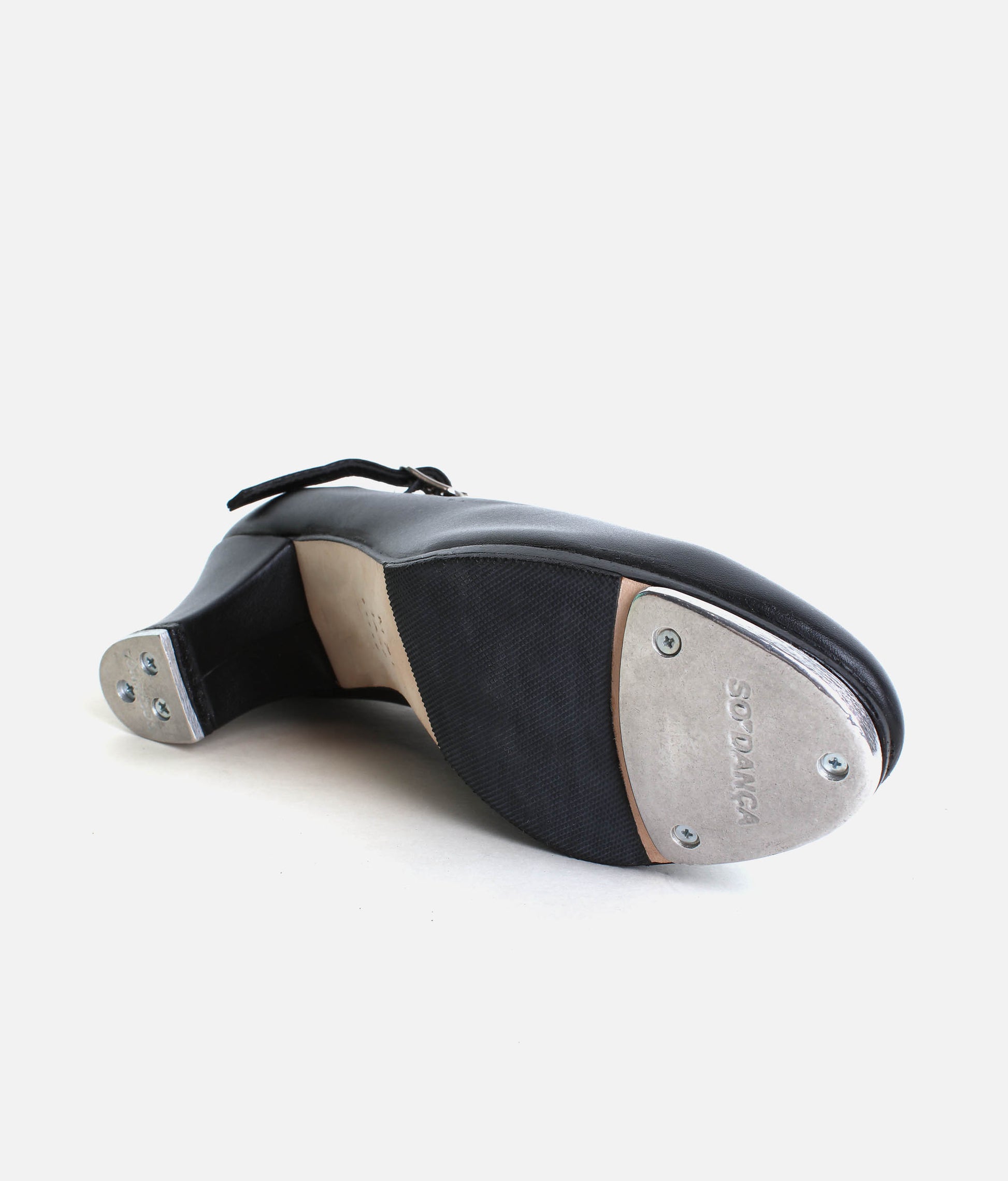 TA57 - High Heel Tap Shoes, 2” Vegan Leather Tap Shoes with Buckle Strap