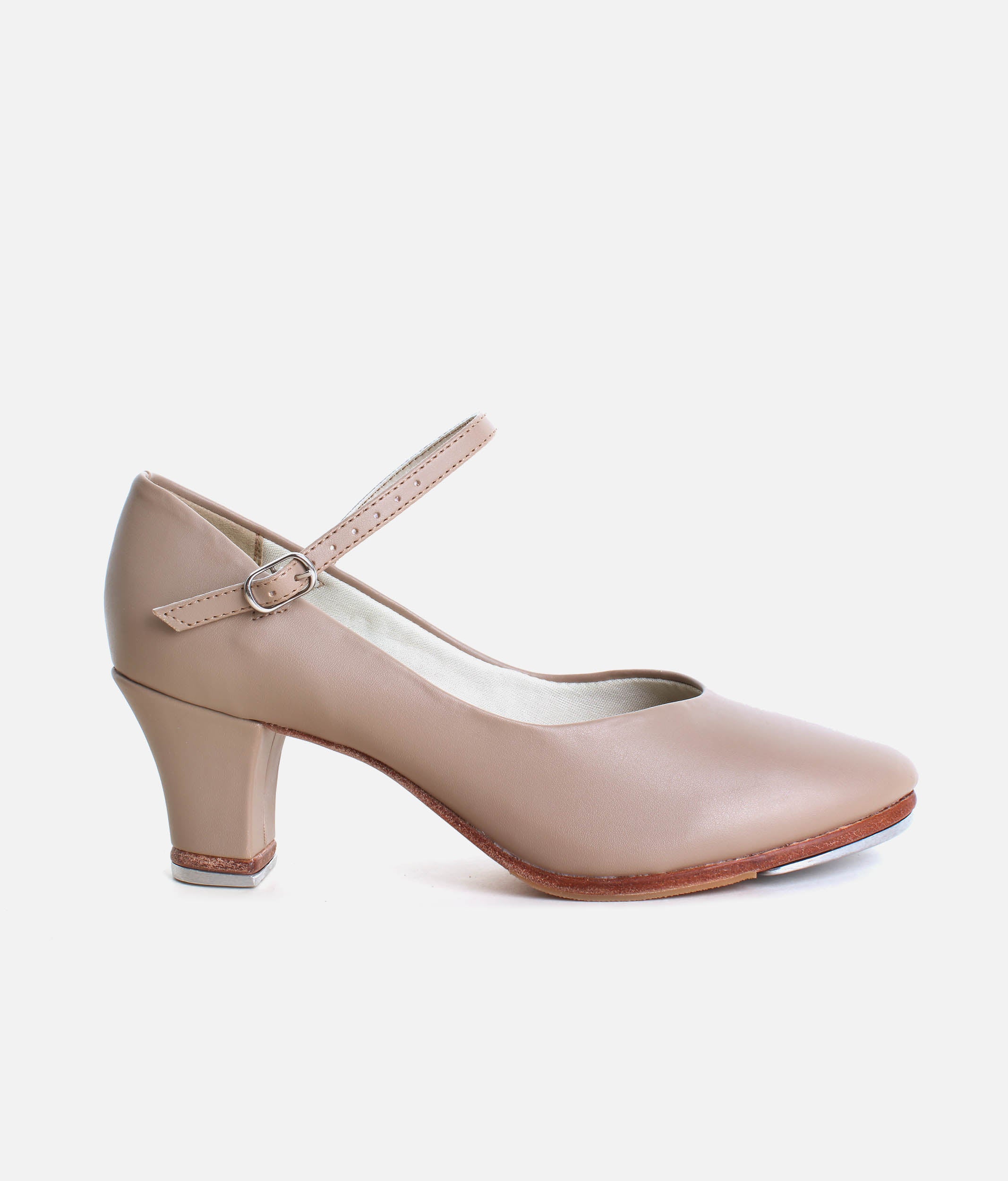 TA57 - High Heel Tap Shoes, 2” Vegan Leather Tap Shoes with Buckle Strap