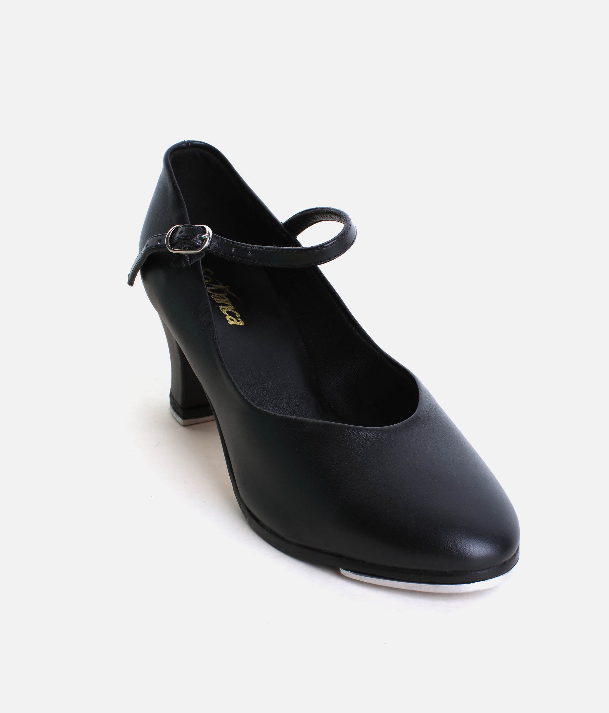 TA57 - High Heel Tap Shoes, 2” Vegan Leather Tap Shoes with Buckle Strap