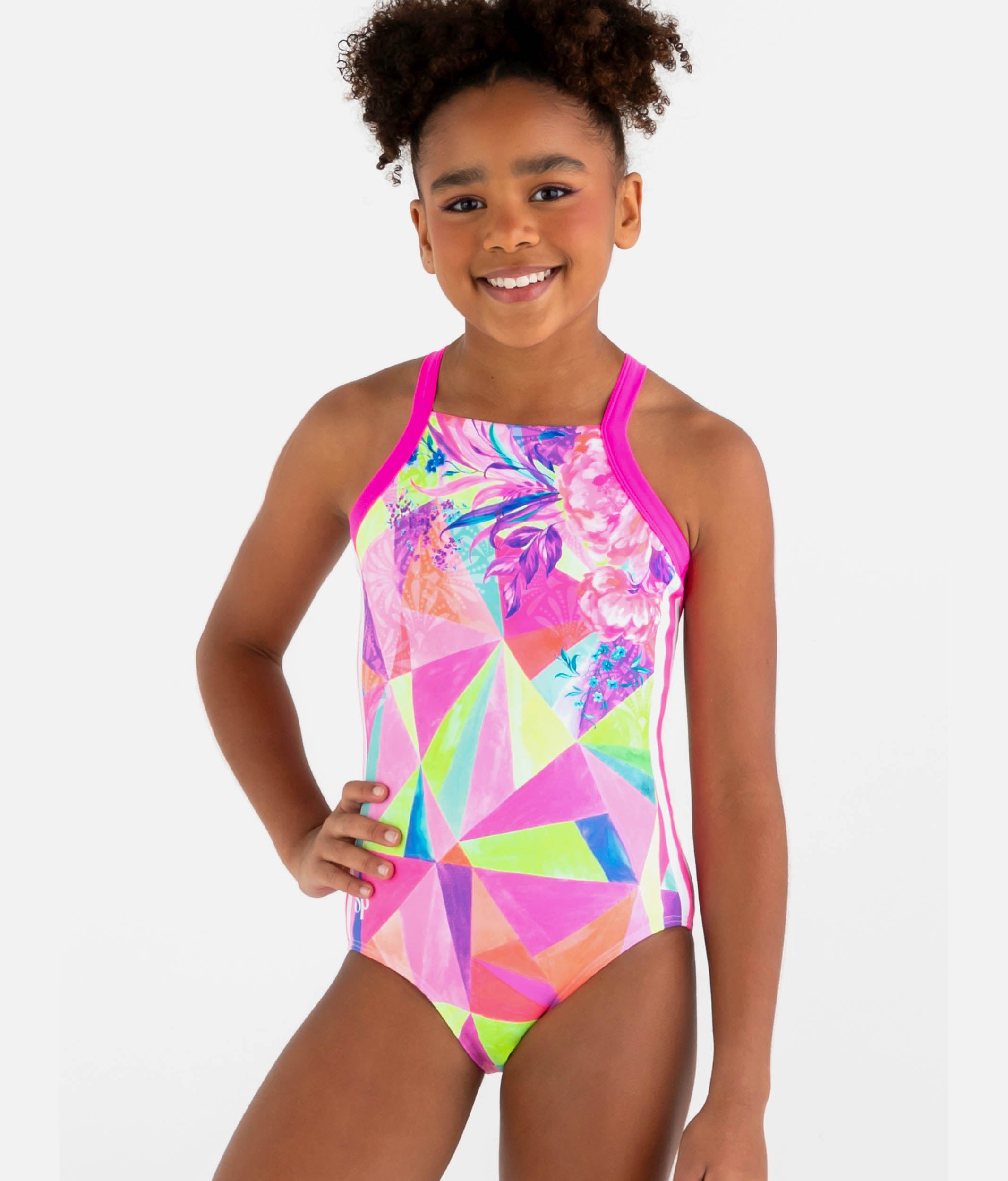 Girls Sporty High Neckline Gymnastics Leotard - TOUCH OF RIO