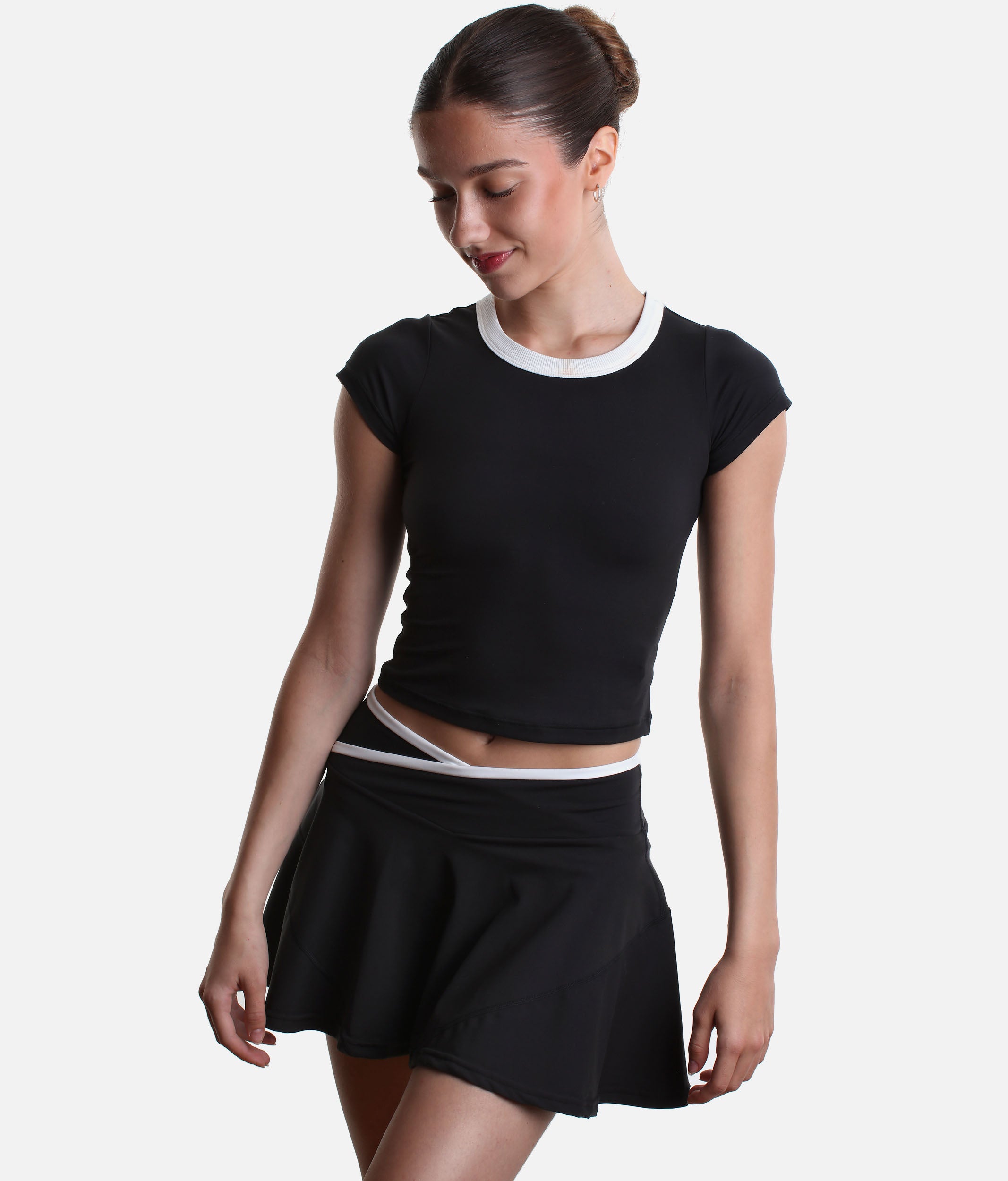 HOURGLASS TWIRL SKORT - Crisscross High-waisted Design with Built-in Shorts