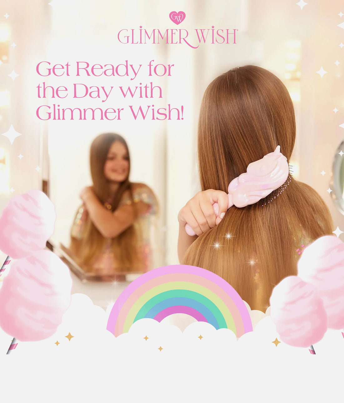 Unicorn Hair Detangler Brush For Kids, No-Tangle, Pain-Free Wet & Dry Hair