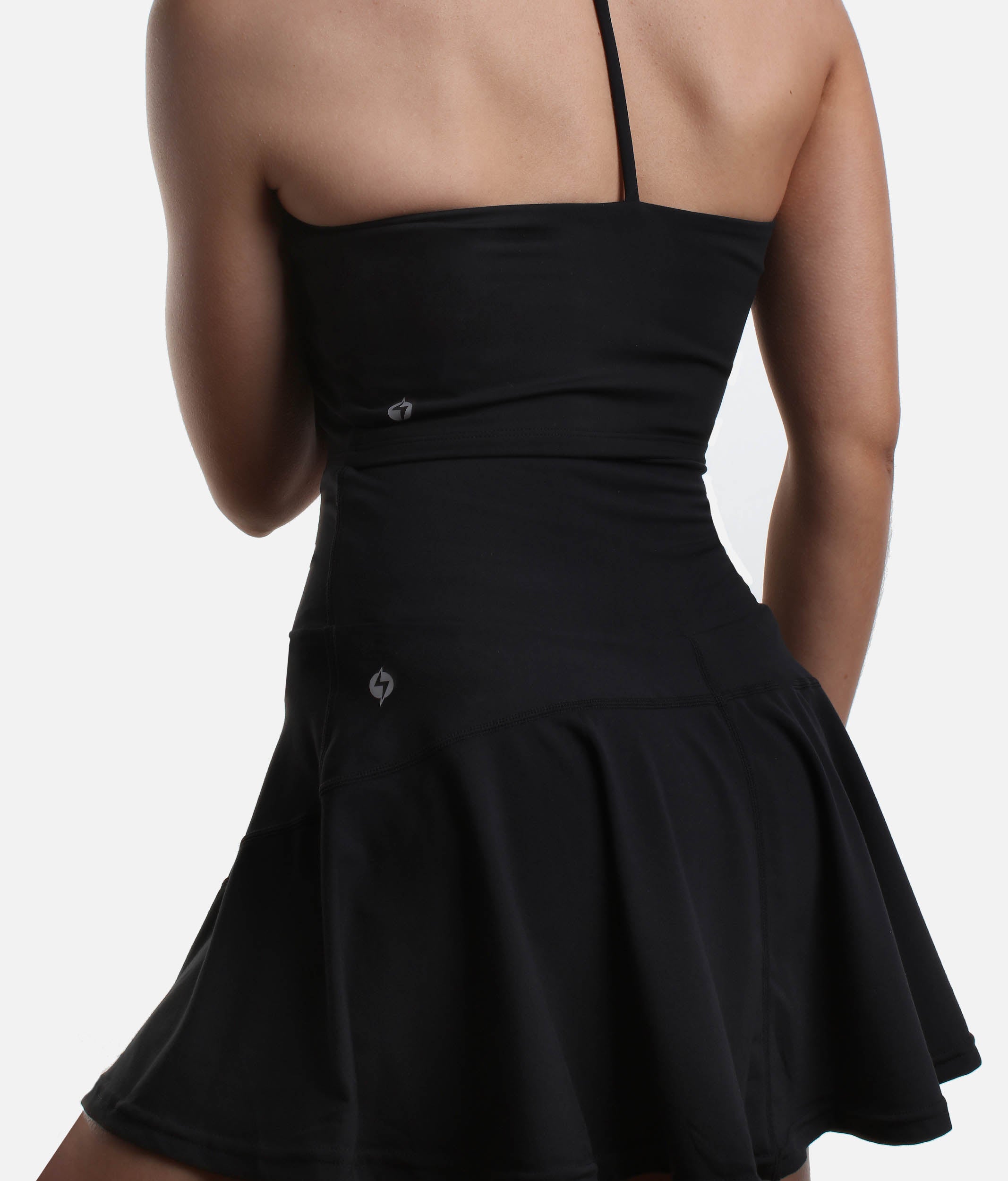 Black HOURGLASS Twirl Skort, Crisscross High-waisted Design