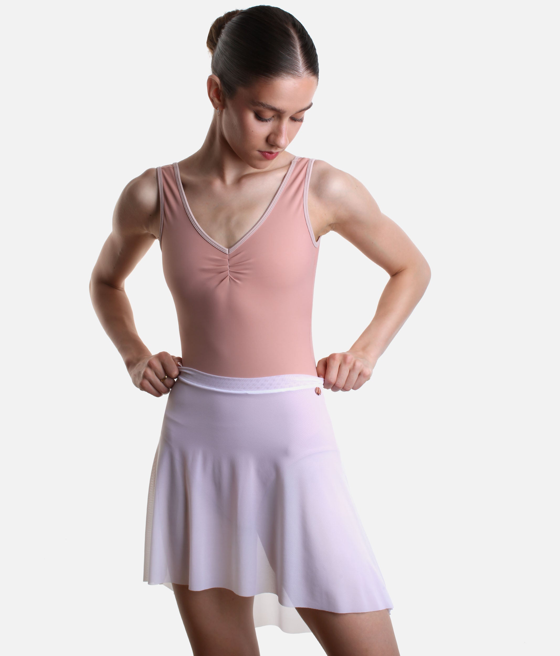 High-Low Mesh Ballet Skirt, Lightweight Pull-On Dance Skirt - NUBE