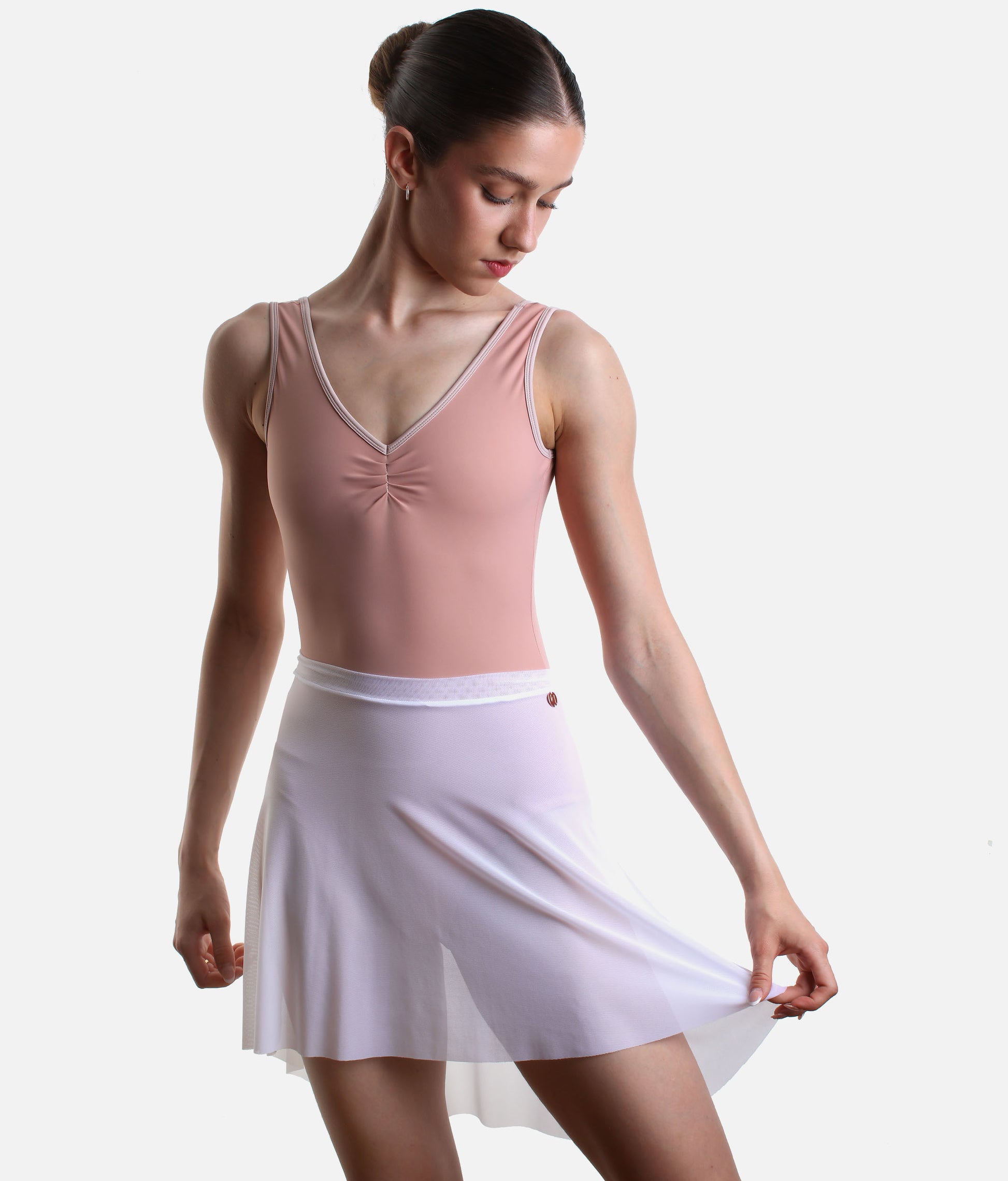 High-Low Mesh Ballet Skirt, Lightweight Pull-On Dance Skirt - NUBE