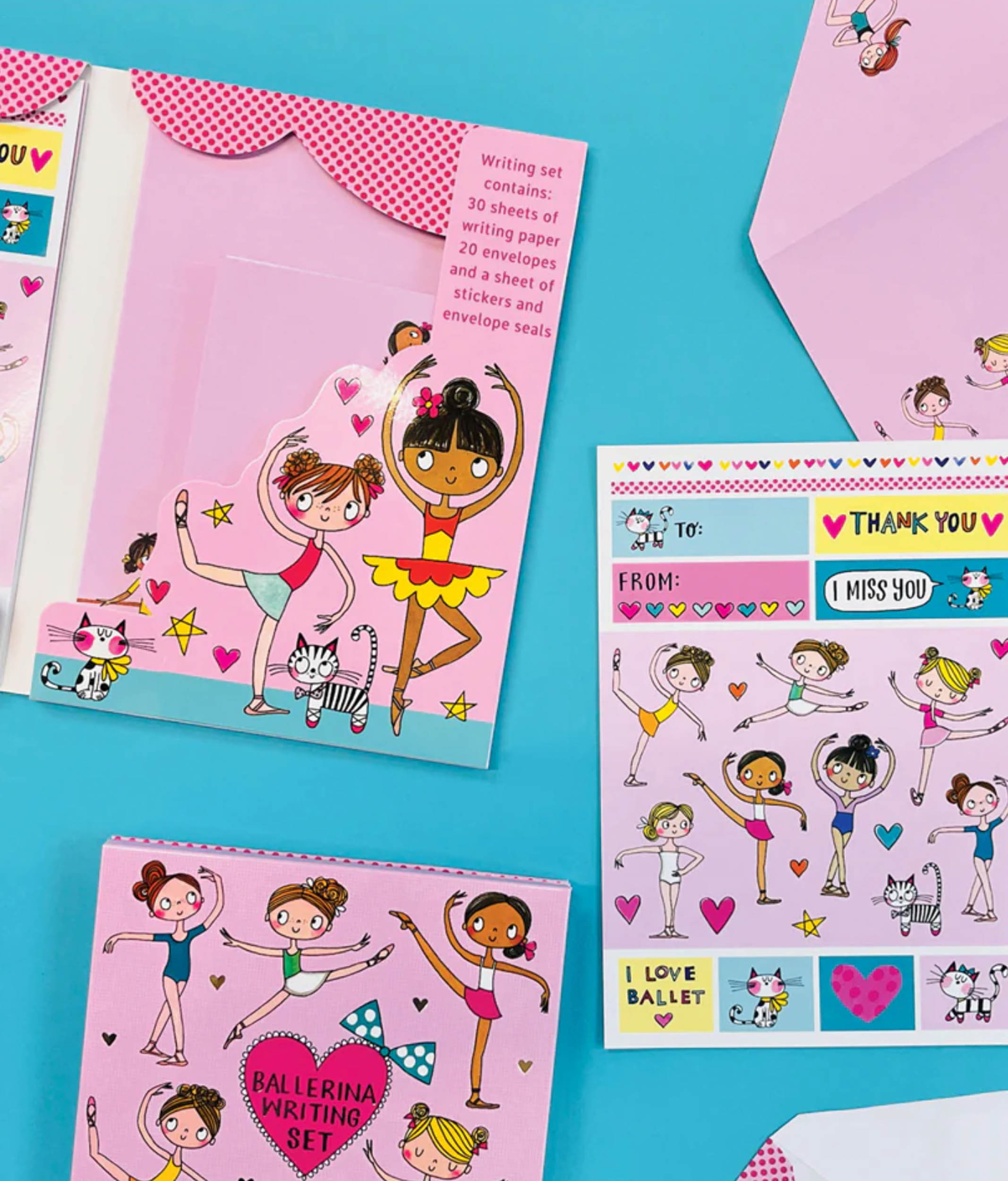 Ballerina Theme Writing Set, 30 Sheets, 20 Envelopes & Stickers - WS54