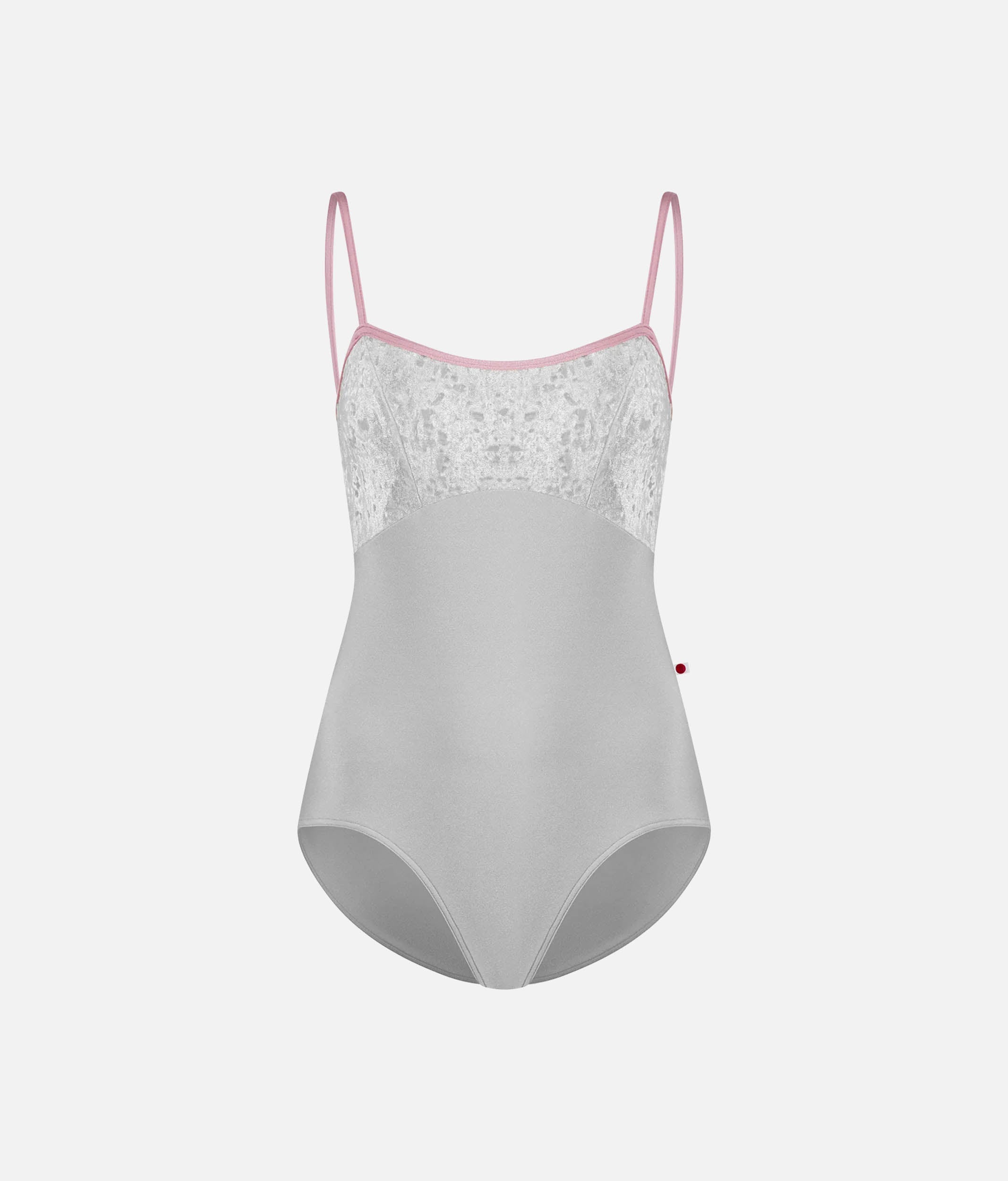 Denise Ballet Leotard in Silver with Classic Camisole Straps