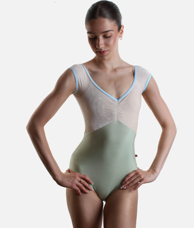 Luxury Ballet Leotard, Velvet Bodice & Deep V-Back - Elli Ginko