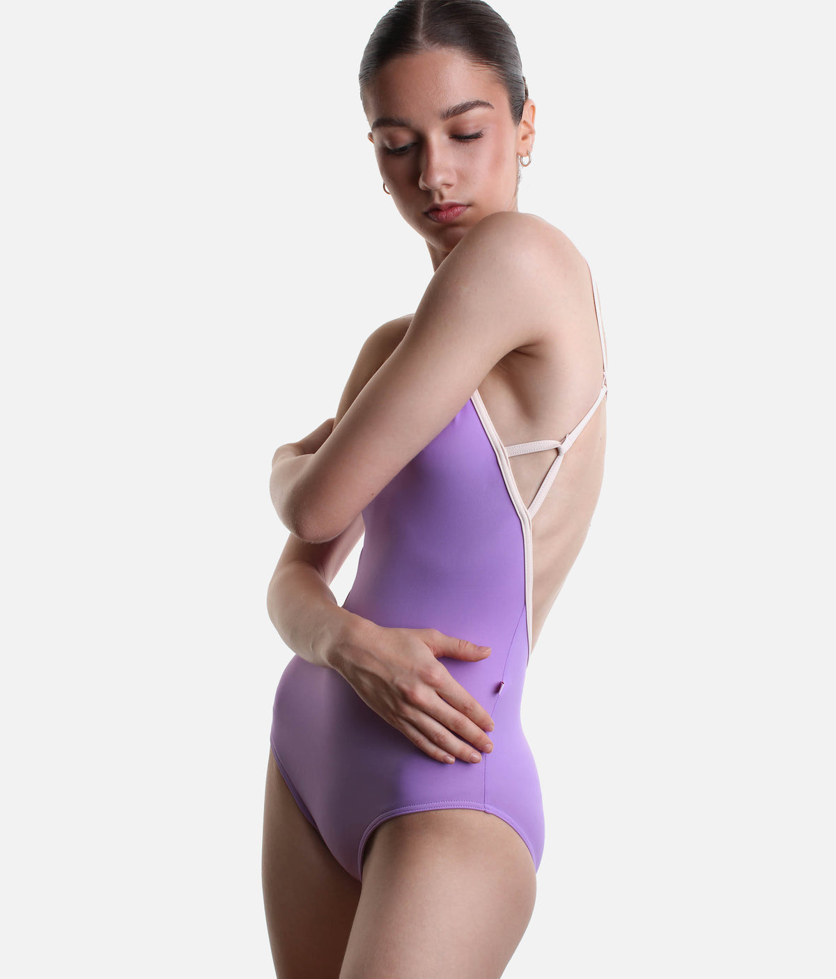 YUMIKO Tamara – Iris Camisole Ballet Leotard with Misty Rose Trim