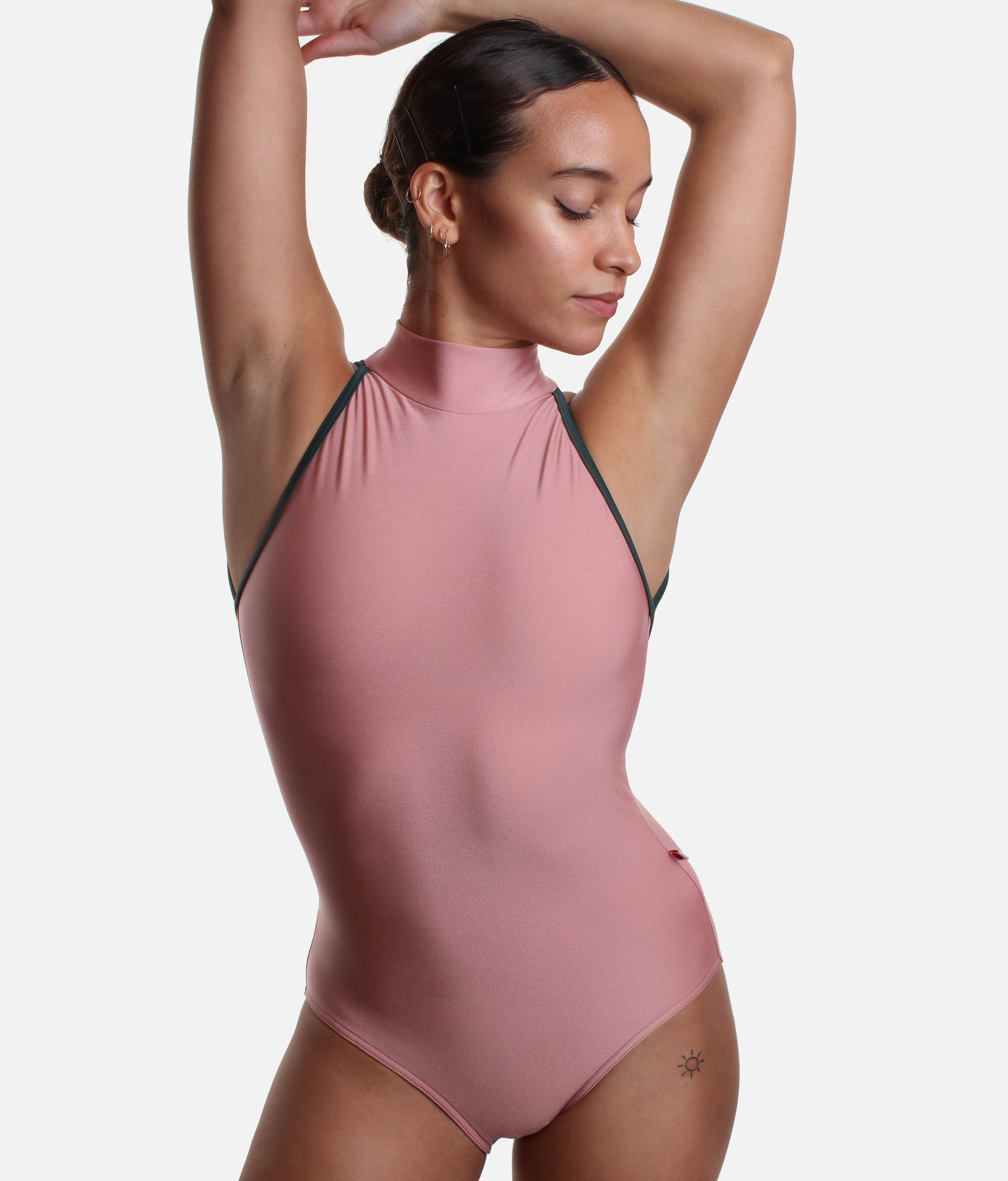 High Neck Dance Leotard, Open Back - Noe