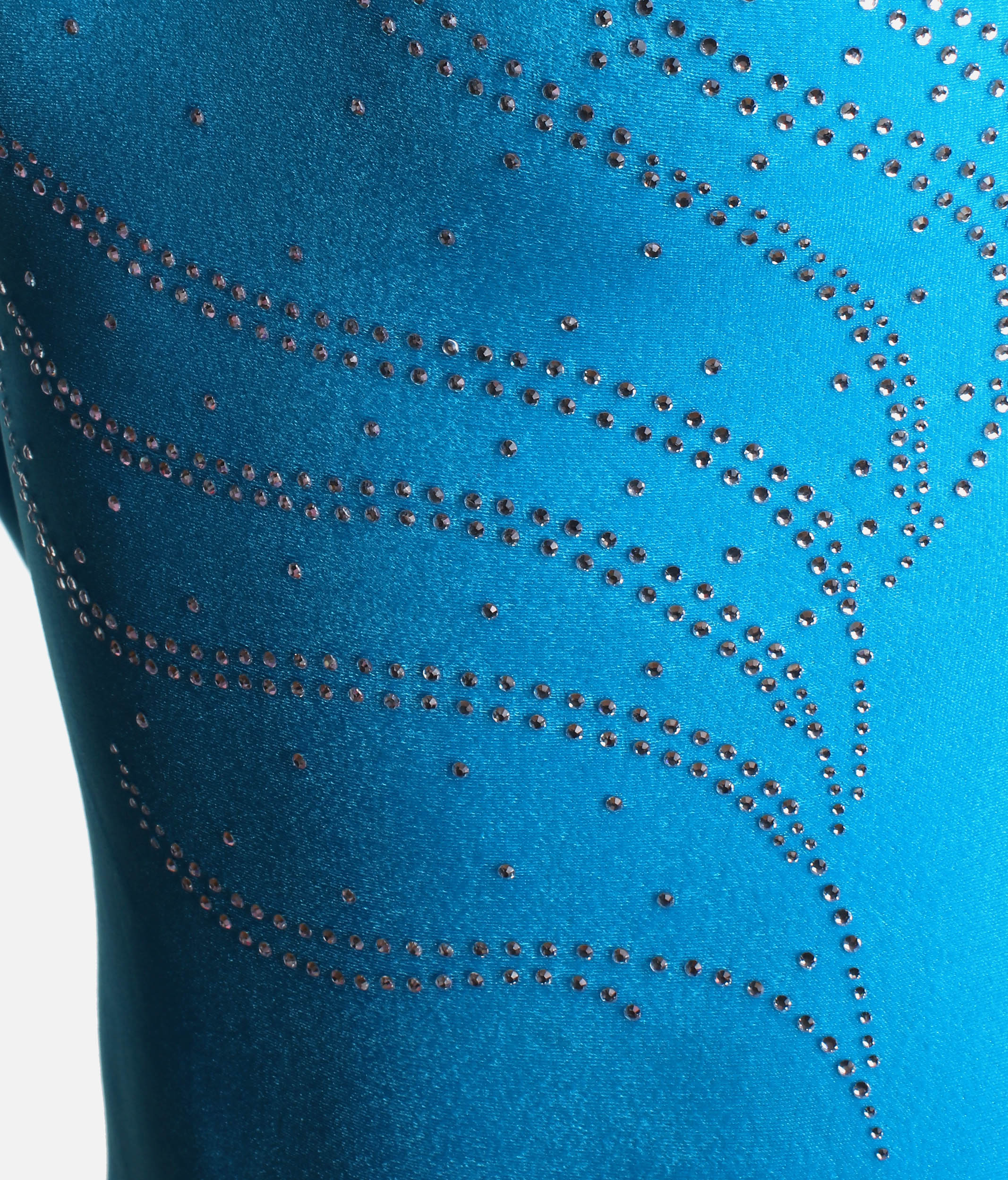 Girls Long Sleeve Gymnastics Leotard, Smooth Velour with Rhinestone Design - Z102