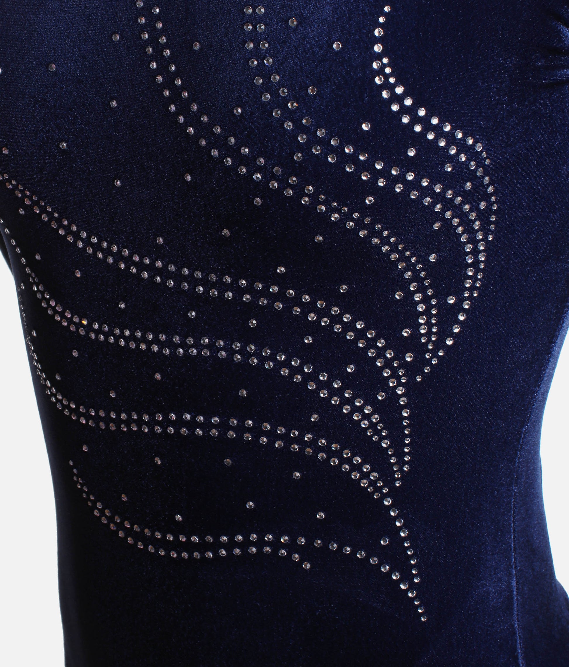 Girls Long Sleeve Gymnastics Leotard, Smooth Velour with Rhinestone Design - Z102
