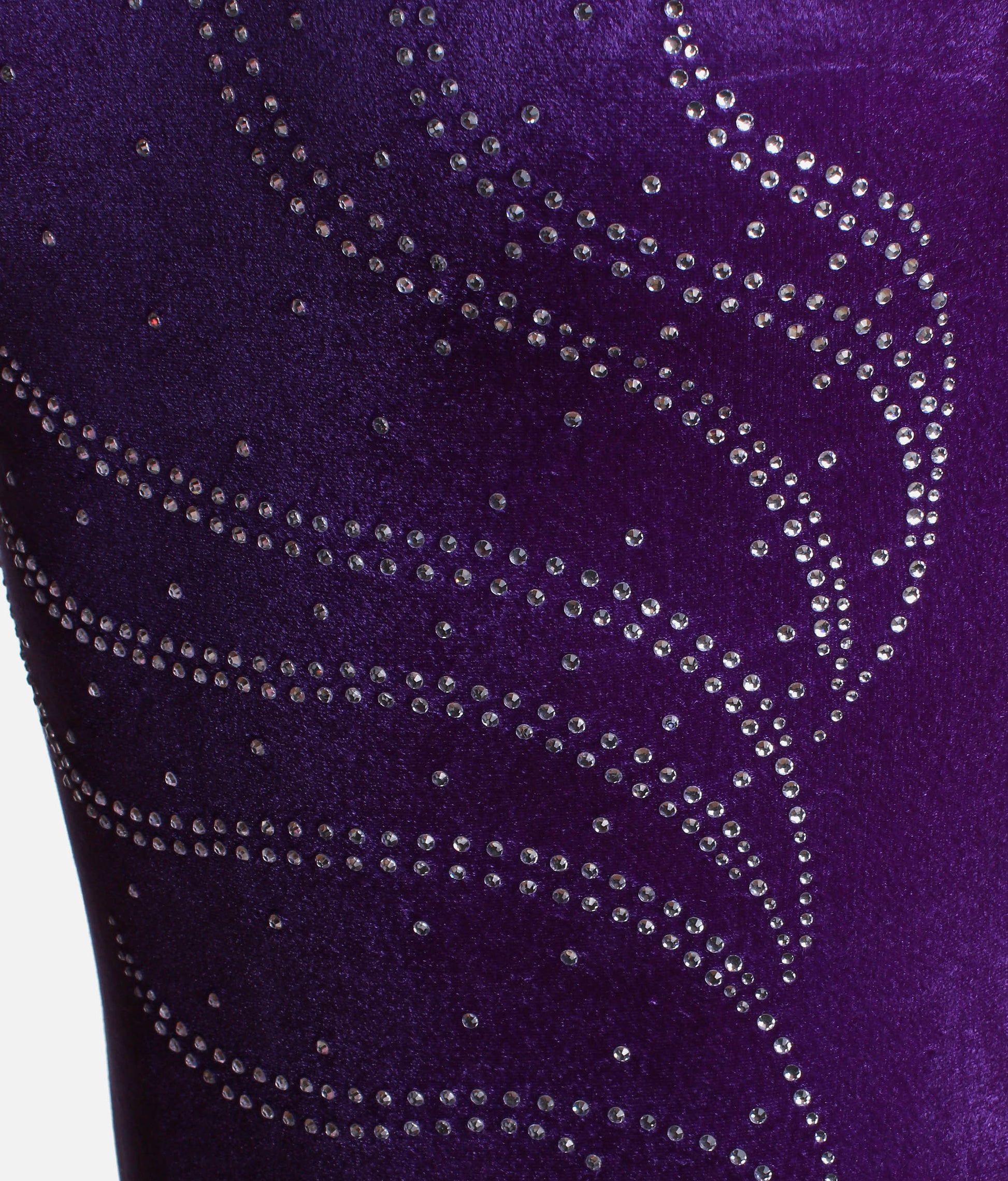 Girls Long Sleeve Gymnastics Leotard, Smooth Velour with Rhinestone Design - Z102