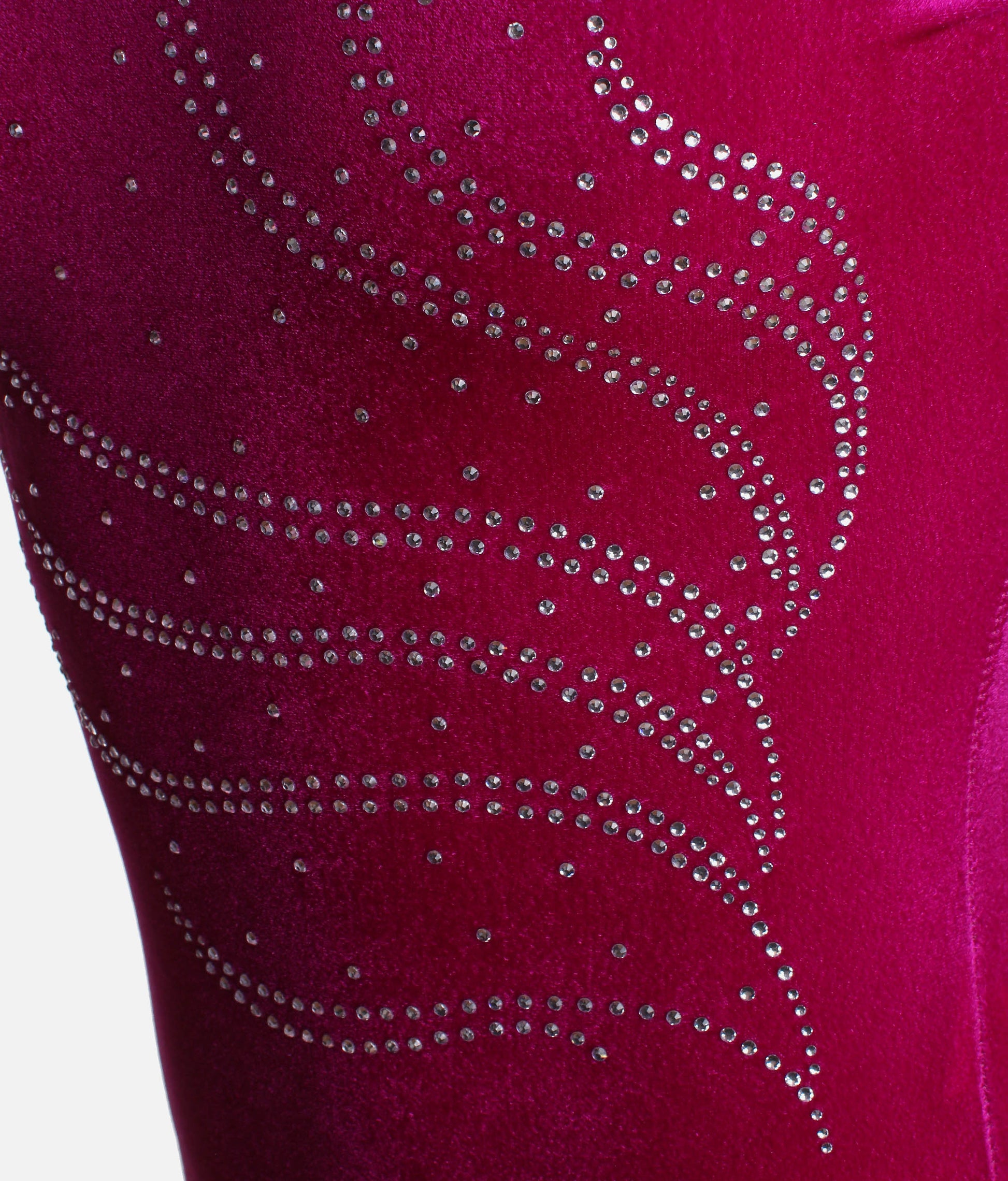 Girls Long Sleeve Gymnastics Leotard, Smooth Velour with Rhinestone Design - Z102