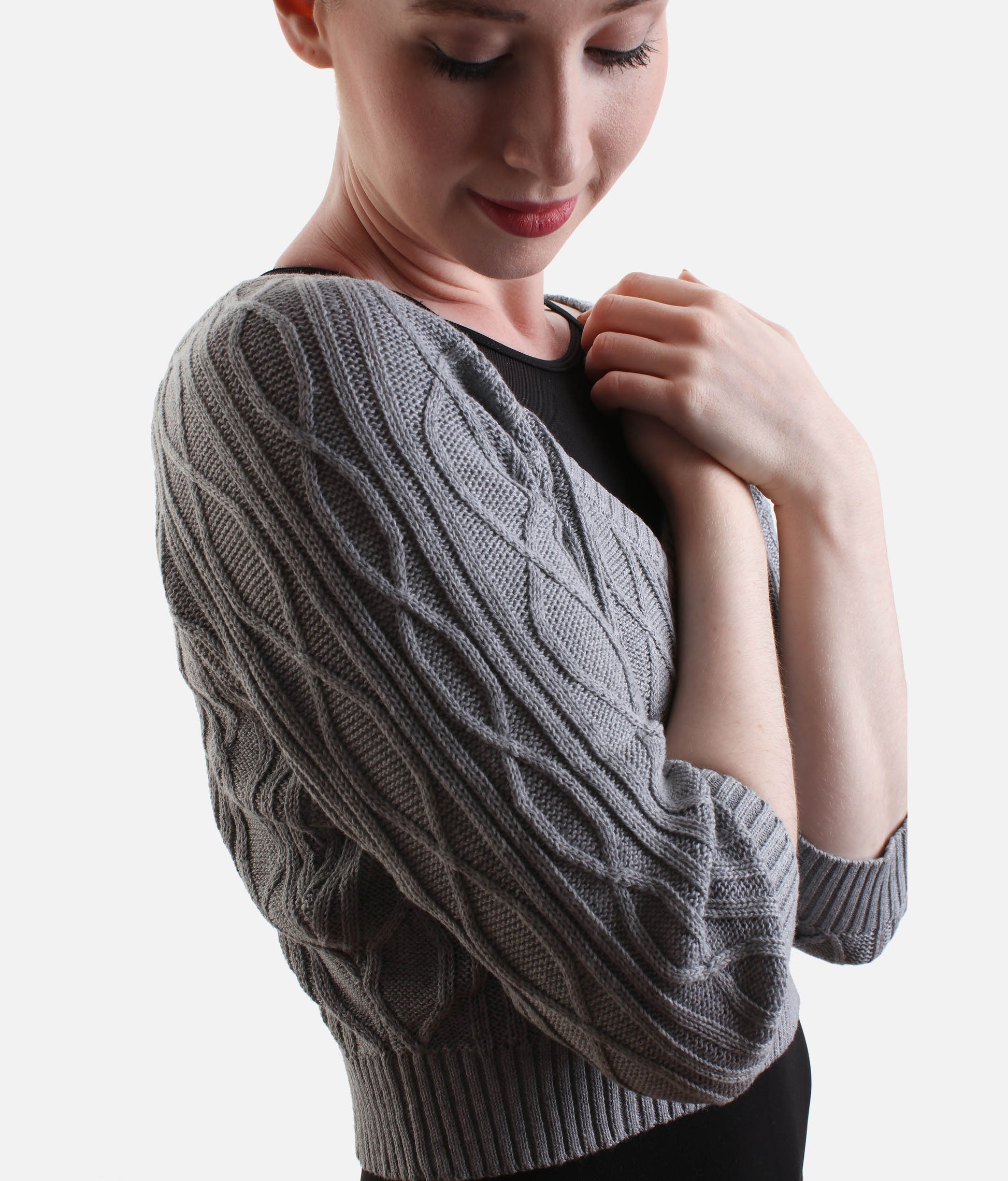 Long Sleeve Ballet Cropped Top, Atiyah Knit Dance Warm-Up Essential - Z30013