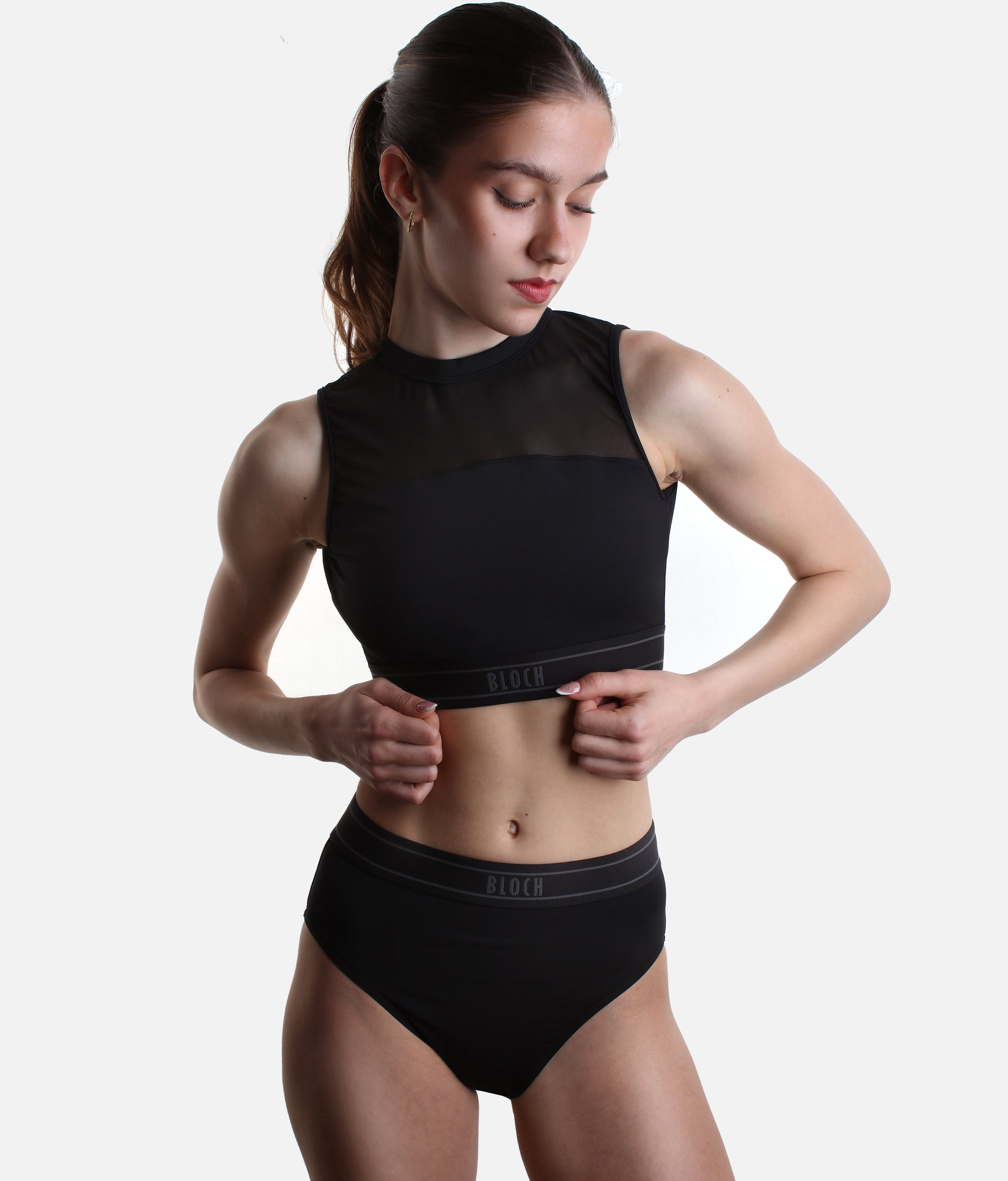 DAKOTA Dance Crop Top, Open Back High Neck Activewear - Z30024