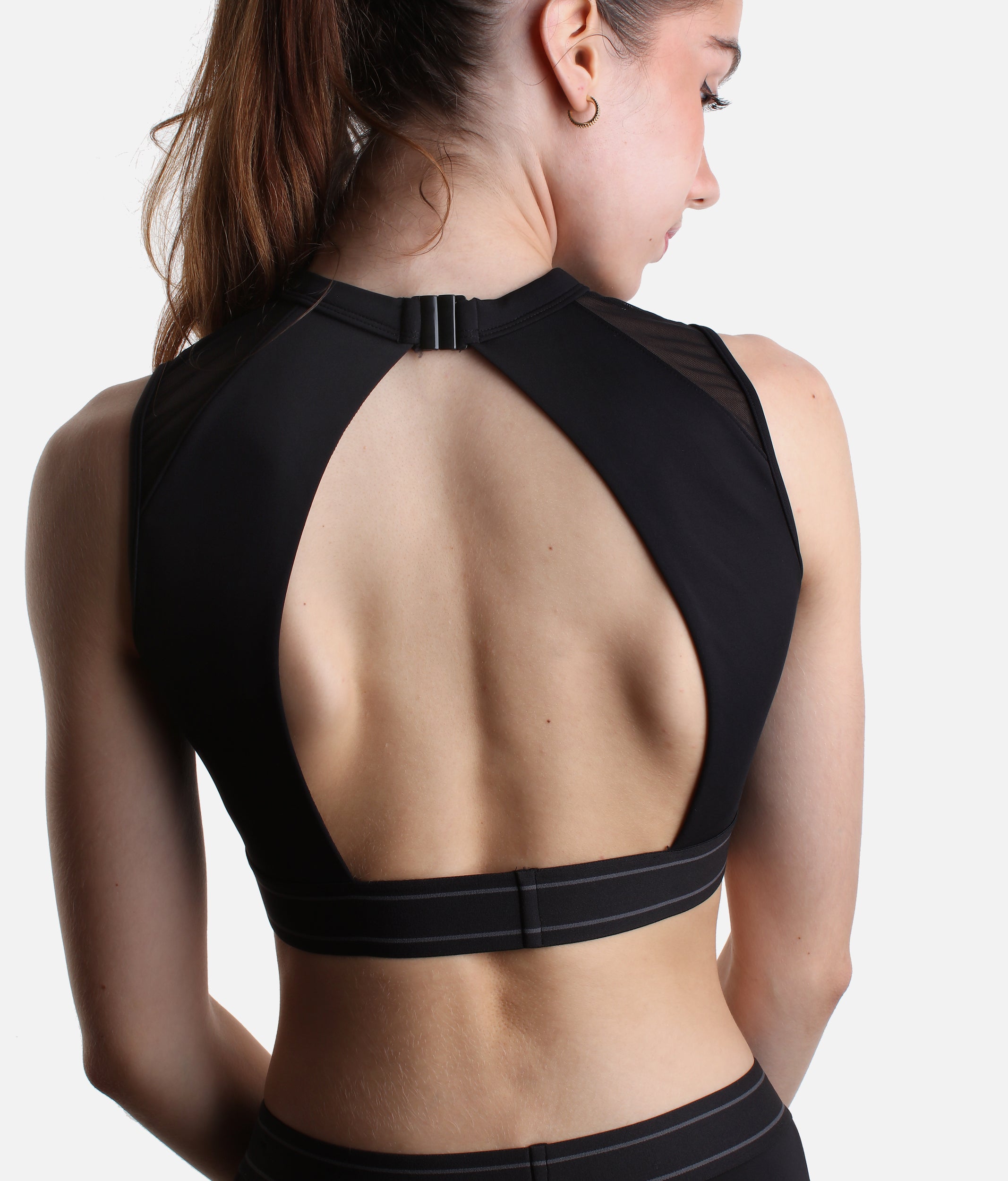 DAKOTA Dance Crop Top, Open Back High Neck Activewear - Z30024