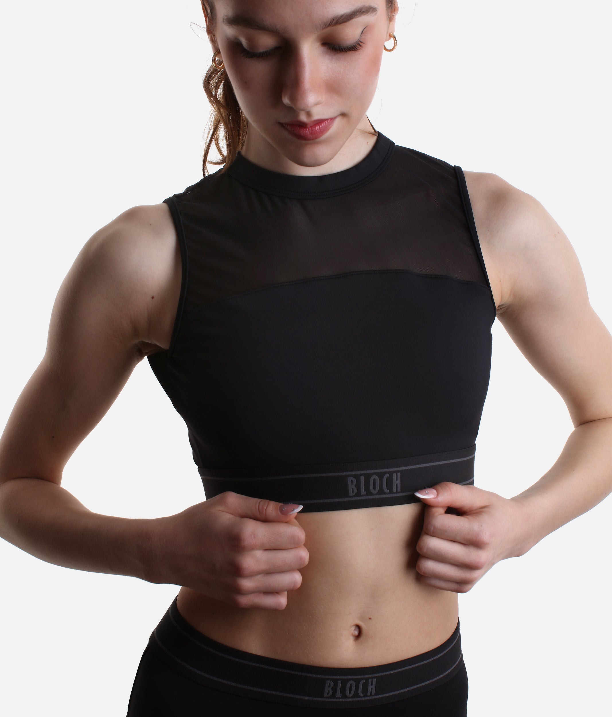 DAKOTA Dance Crop Top, Open Back High Neck Activewear - Z30024
