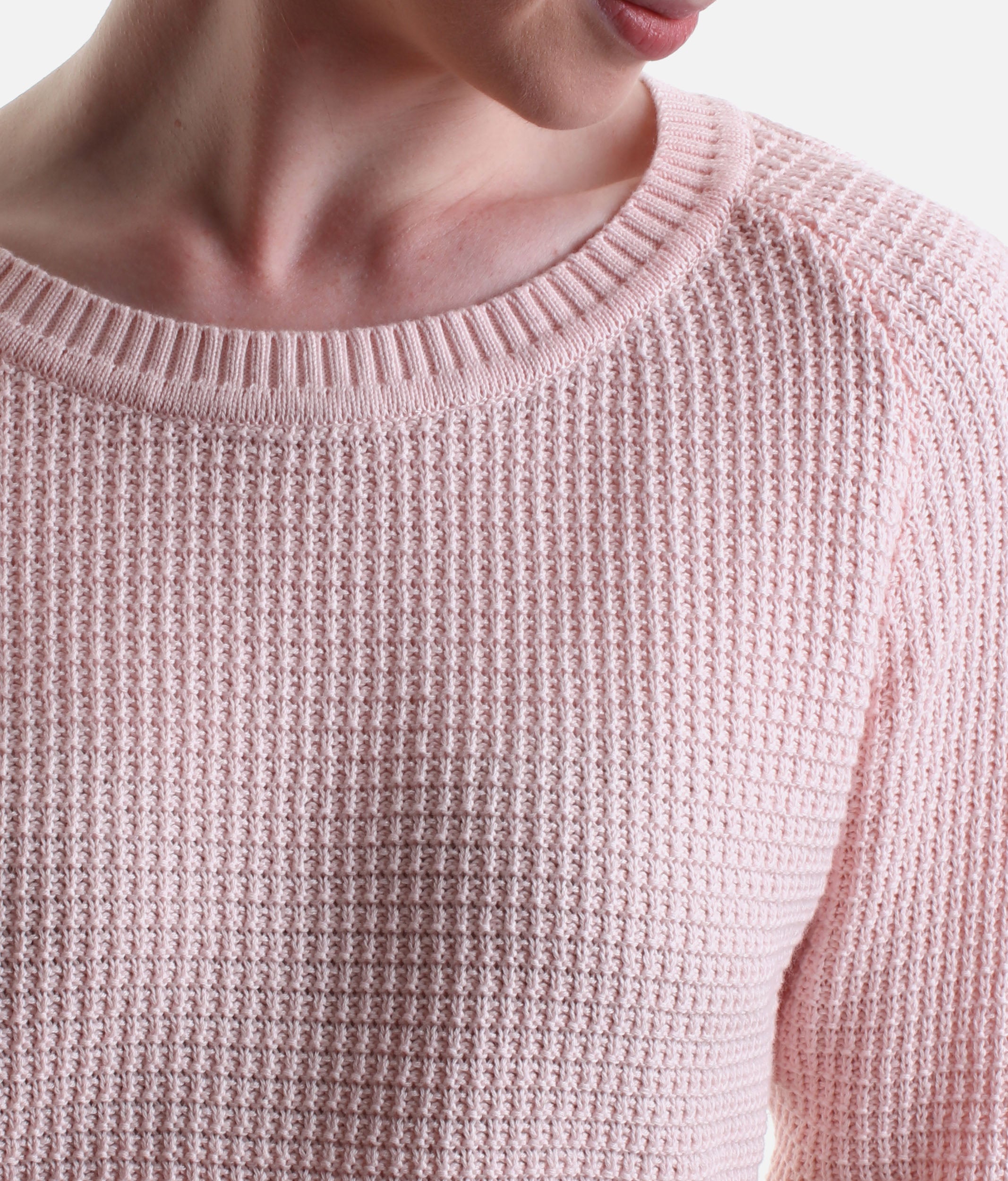 Delilah Ladies’ Cable Knit Ballet Sweater, Pink & Grey - Z30042