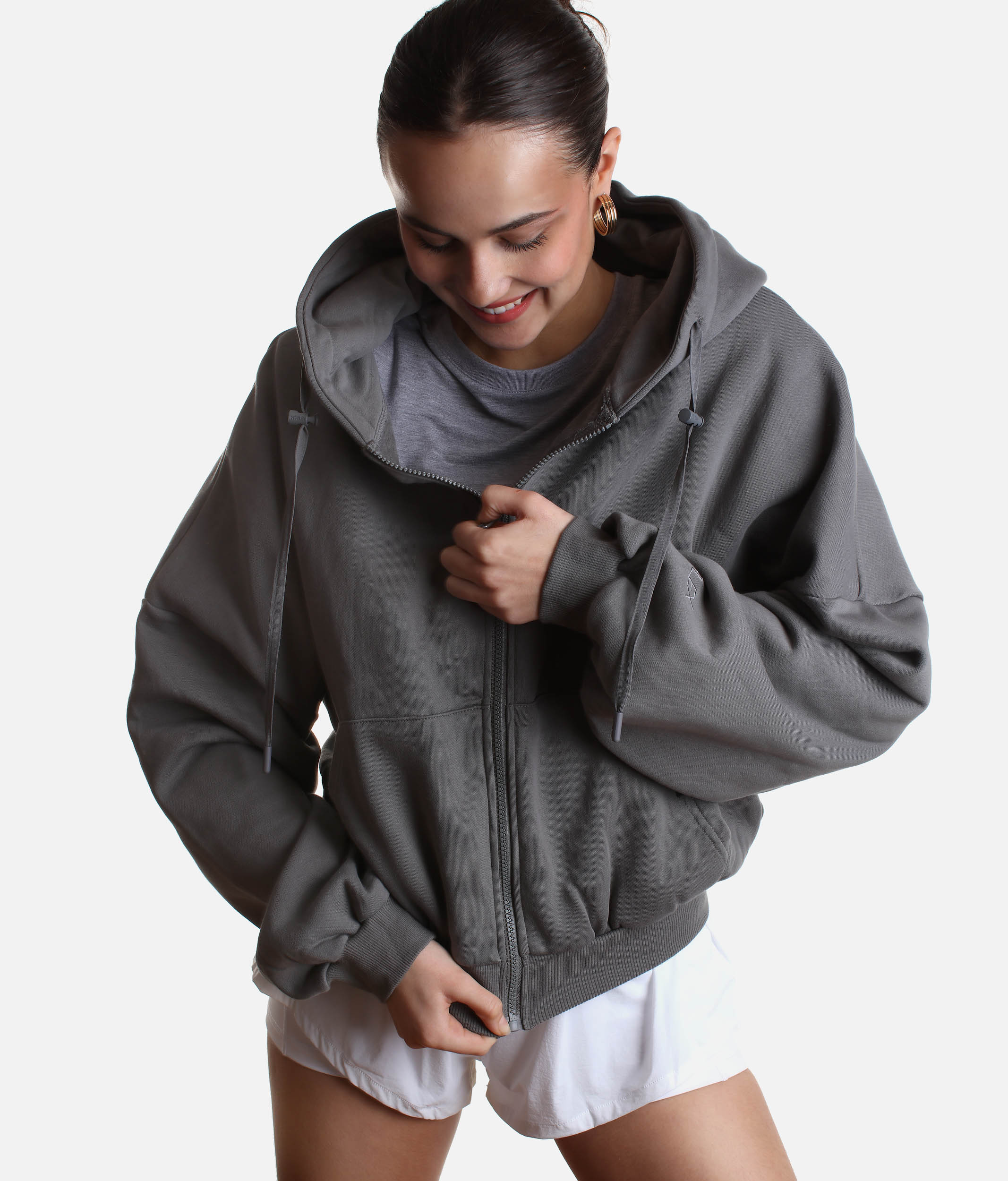 ZIP CLOUD HOODIE, Smoke – Wrap Yourself in Cozy Bliss!