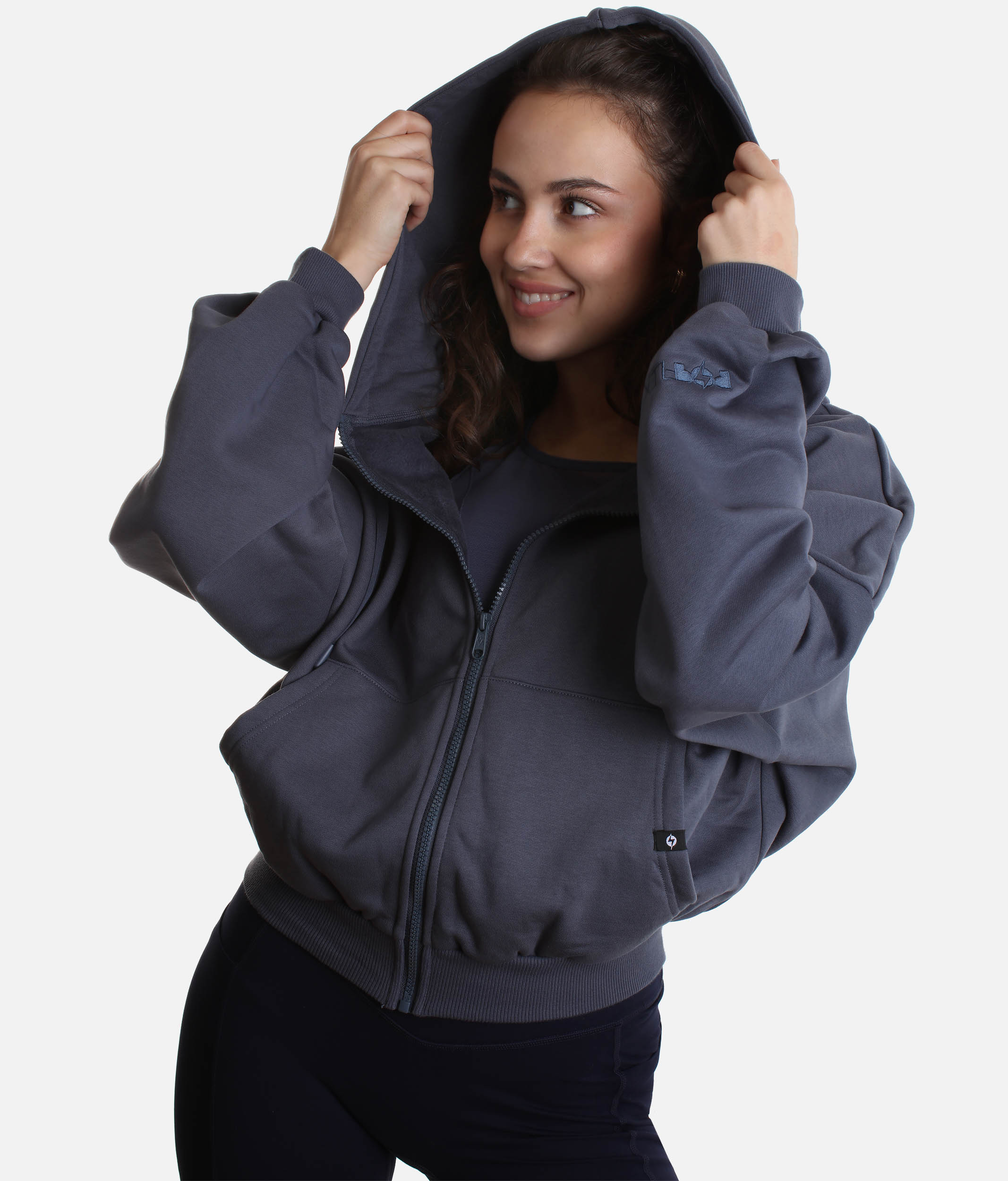 ZIP CLOUD HOODIE  in Denim Blue – Soft, Stylish, and Snuggly