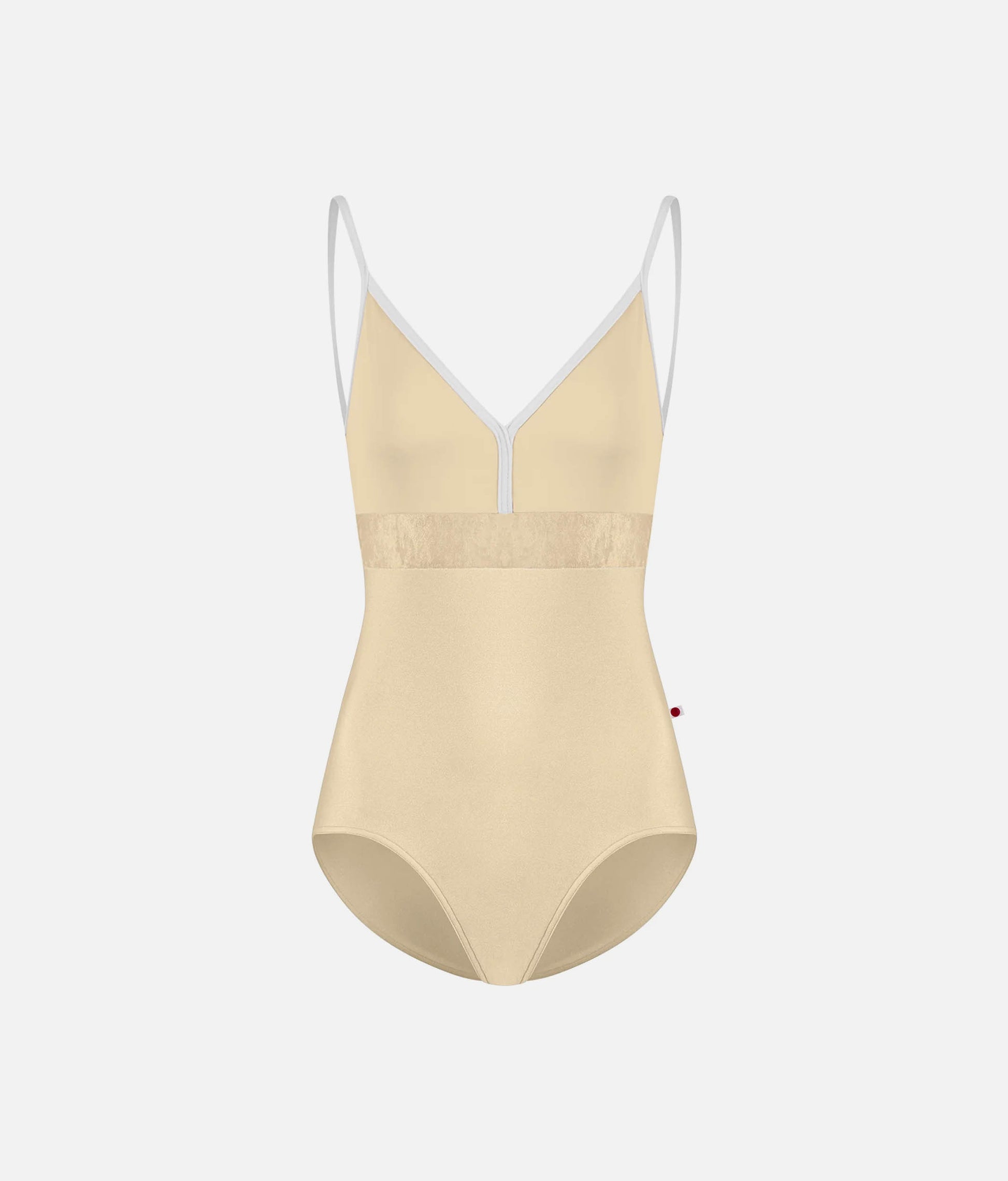 Zoe Vanilla Ballet Leotard with Crushed Velvet Empire Waist