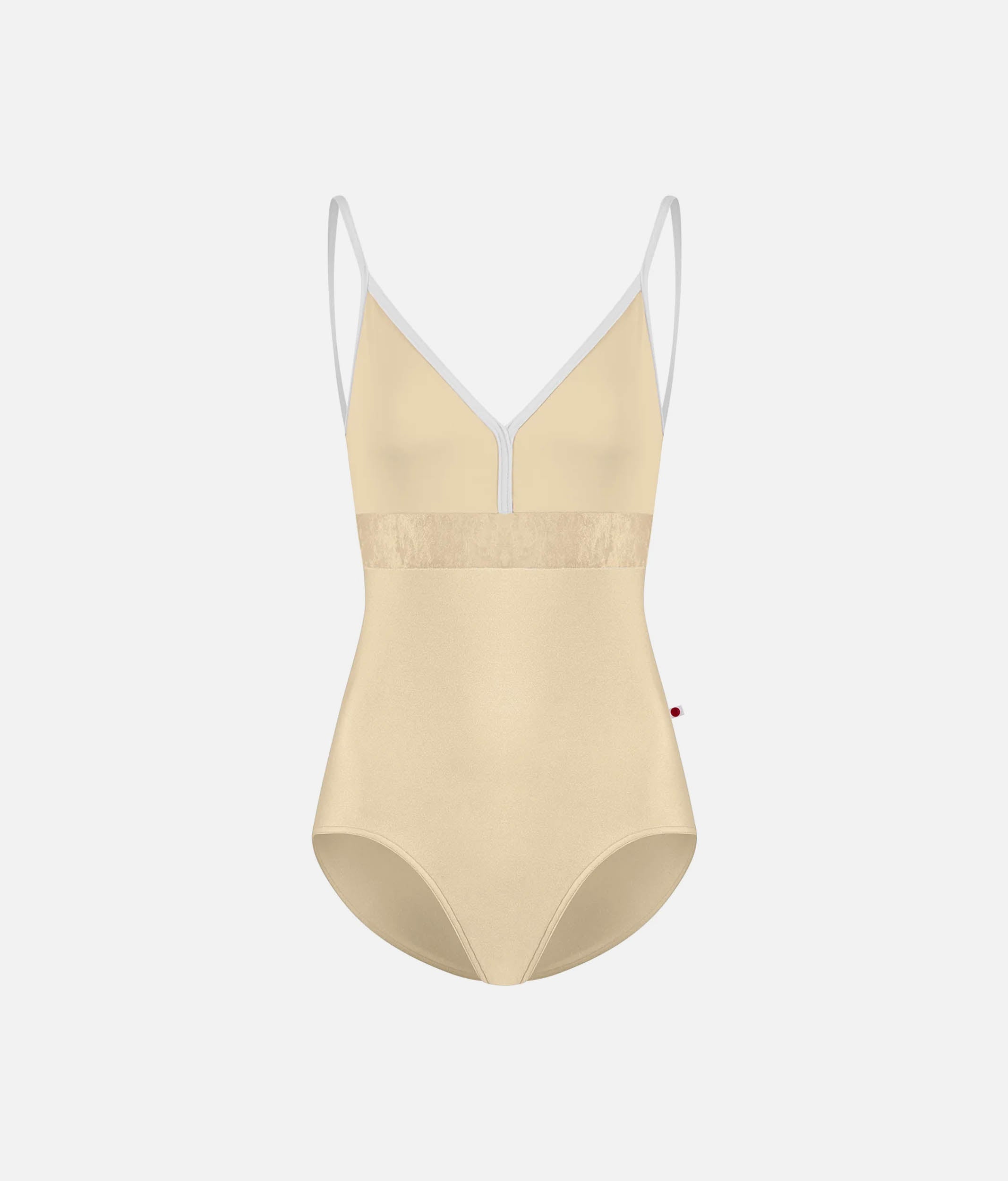 Zoe Vanilla Ballet Leotard with Crushed Velvet Empire Waist