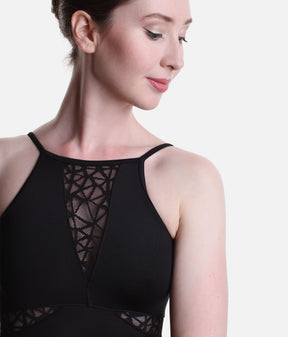  Webbed Mesh Inserts Camisole Leotard - RDE 1911
