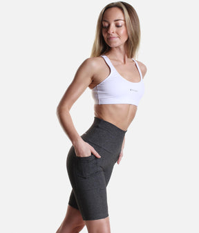 High Waist Bermuda Shorts With Pockets - A 857