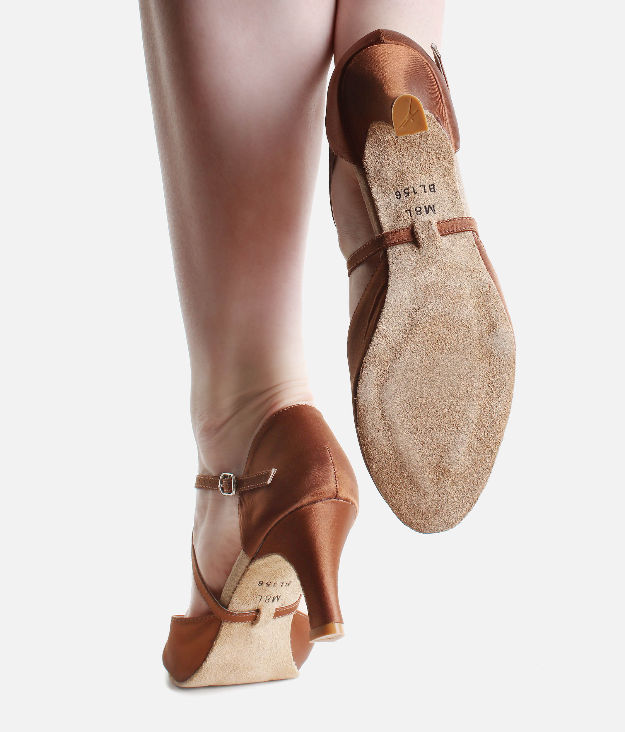 Zapato de danza satinado con tiras cruzadas - BL 156