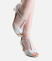 Women’s Sparkle Open-Toe Ballroom Shoes for Social & Latin Dancing - BL33