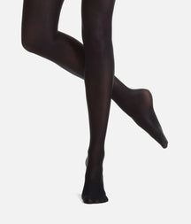 Black Ultra-shimmery Footed Tights - DAN 1331