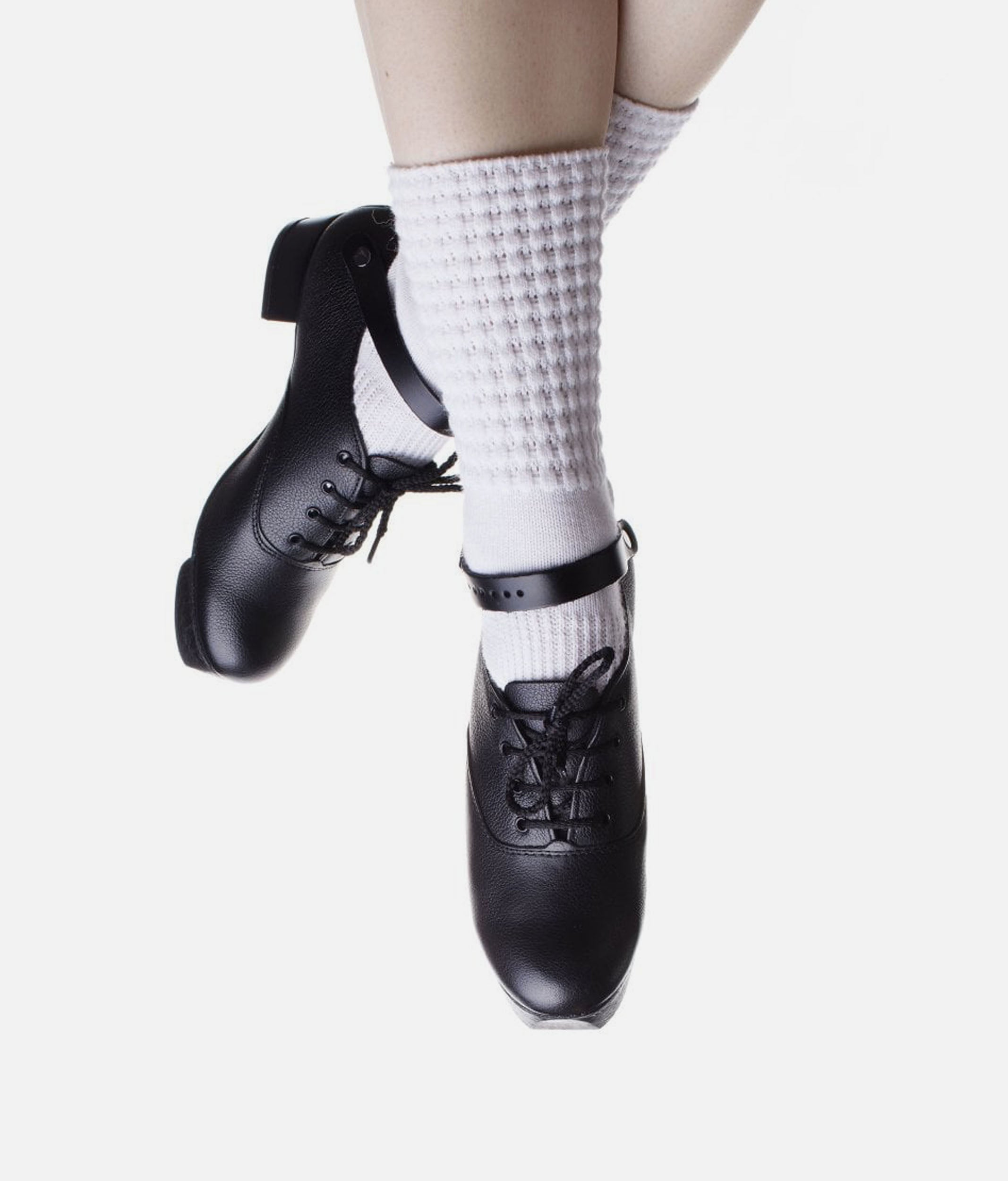 Irish dancing hard sales shoes with white strap