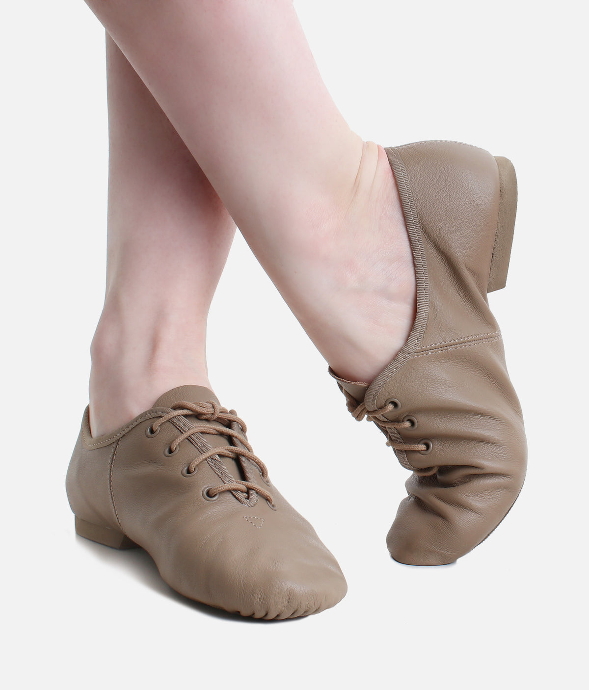 Unisex Tan Split Sole Jazz Dance Shoes - Professional Elastic Shoes For Boys & Girls