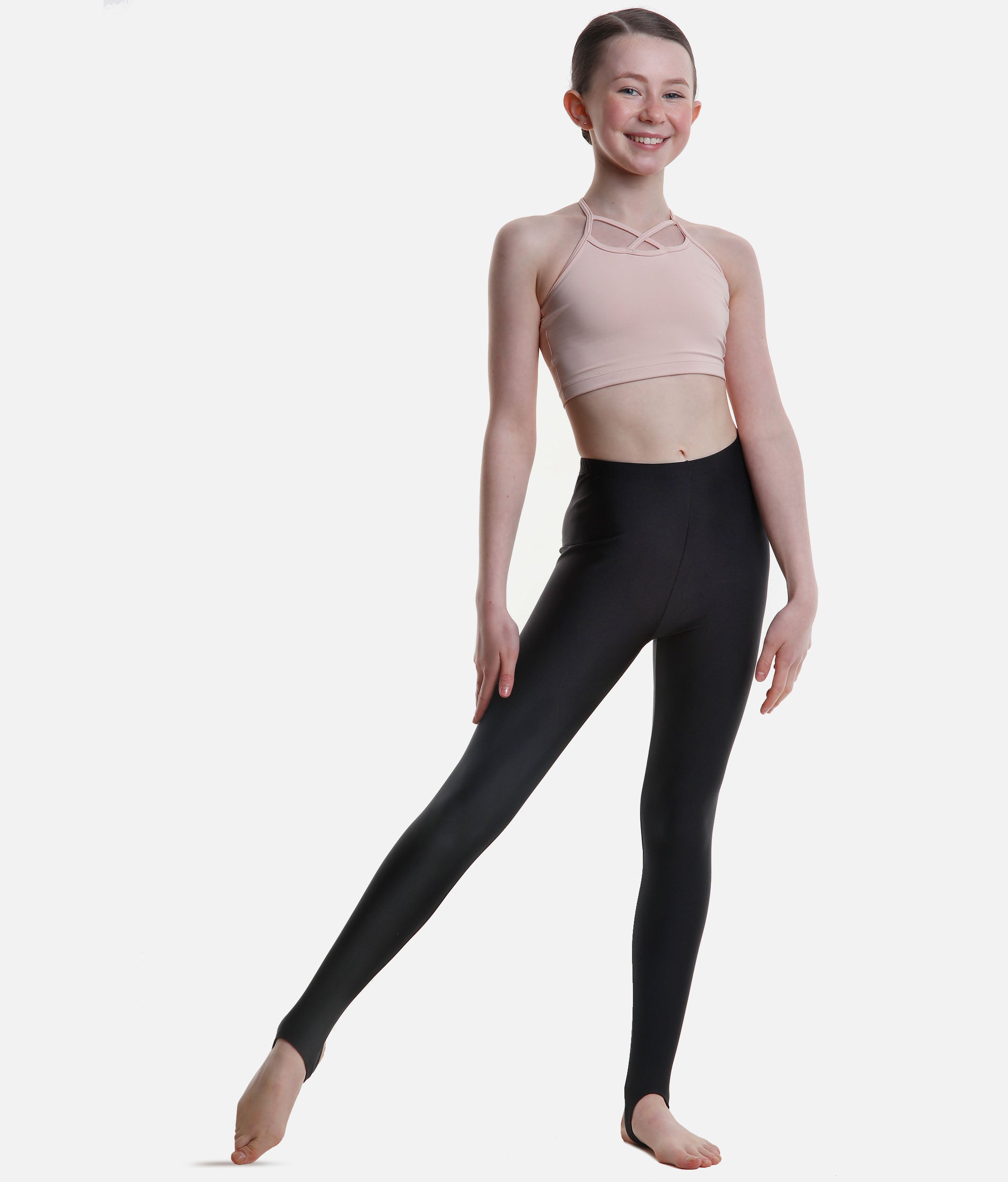 Girls Children Kids Stirrup Leggings Dance Gymnastics Yoga Nylon