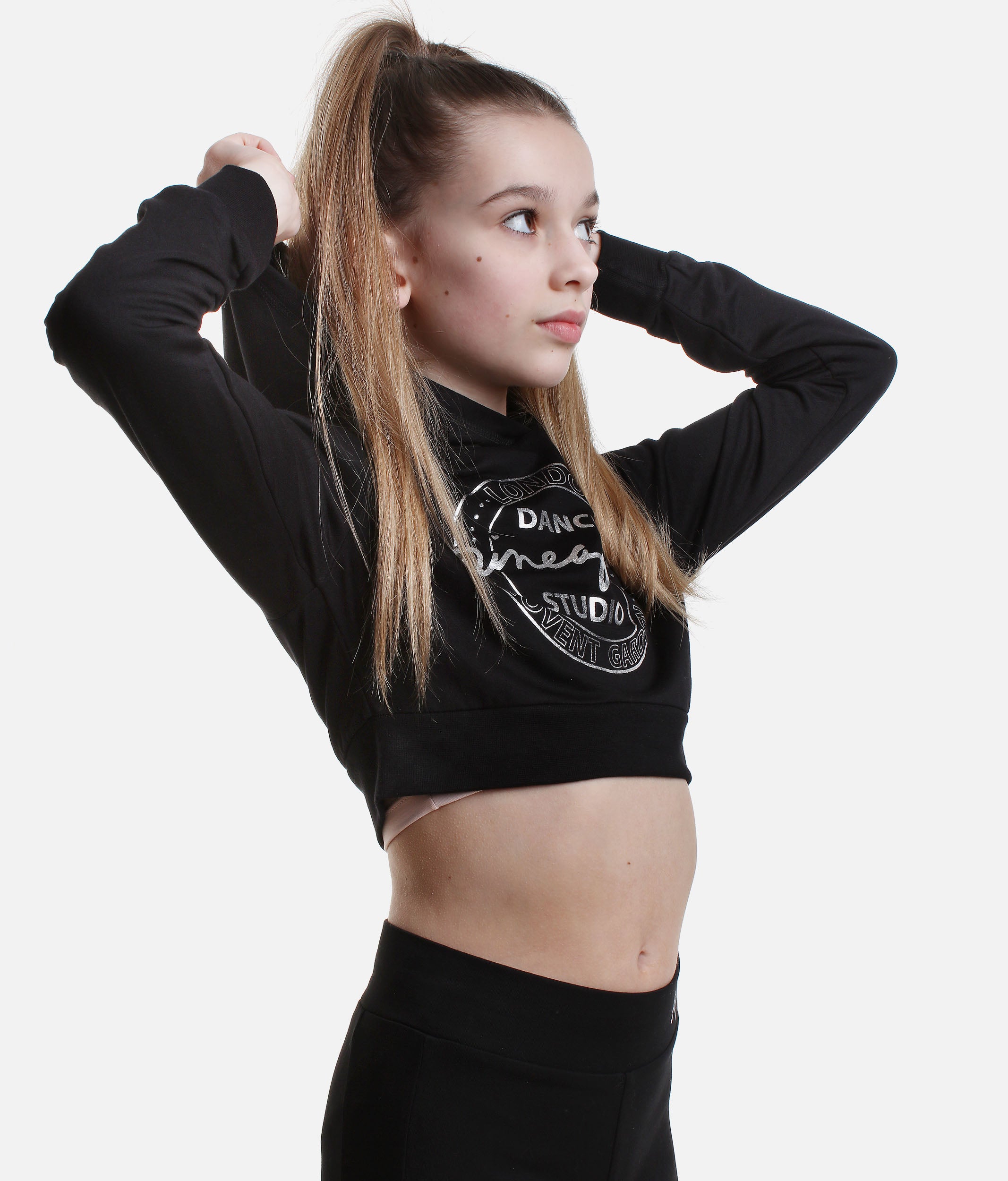 Dance crop store top hoodie